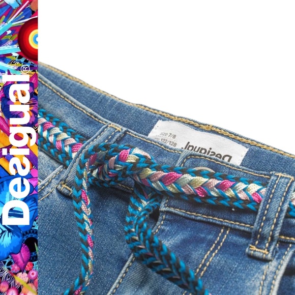 NWT Desigual Girl’s Denim Navy & Floral Skirt || Size 7/8 - Picture 5 of 12